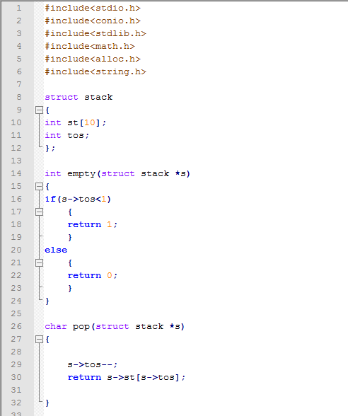 Infix To Postfix Conversion Program Using C